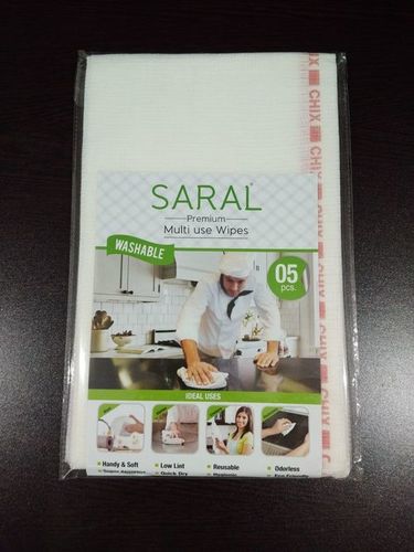 Multi Use Wipes - Fabric, 12x12 Inch, White | Handy & Soft, Low Lint, Reusable, Odorless, Super Absorbent, Quick Dry, Eco Friendly, Anti-Bacterial