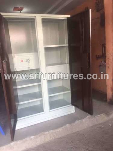 Double Locker Almirah - Metal Material | Rectangular Shape Ideal for School Office and Home Use