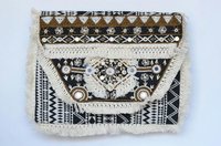 White And Black Indian Tribal Boho Embroidered Bags