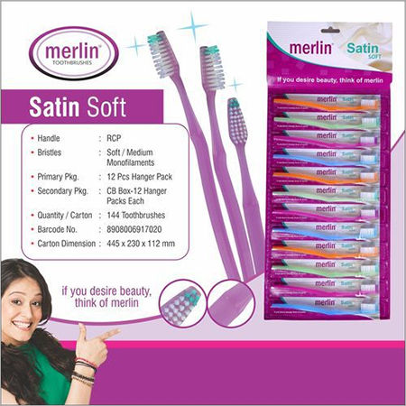 Medium Plastic Merlin Ikon Soft Grip Toothbrush, For Tooth