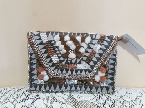 Banjara Clutch - Embroidered Multicolor Design | Customizable Colors and Designs, Button Closure