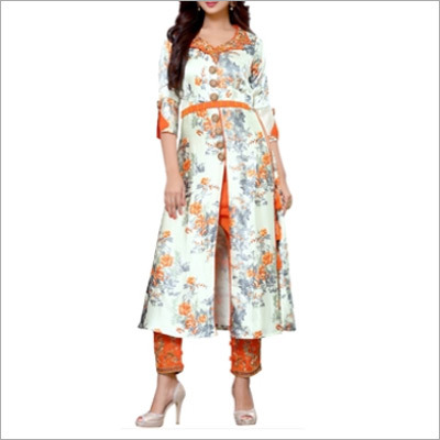 Designer Orange And White Salwar Suit