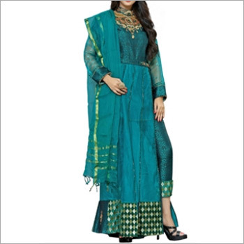 Sea Blue Designer Pakistani Salwar Suit