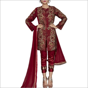 Maroon South Silk Designer Pakistani Suit