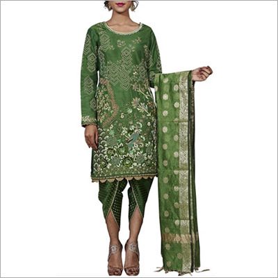 Dark Green Banarasi Designer Pakistani Suit