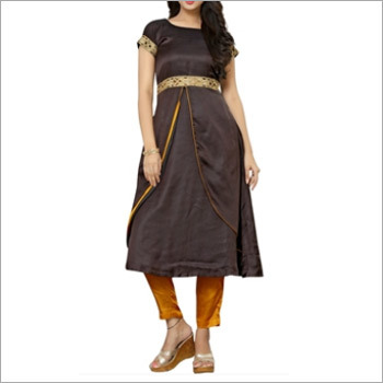 Designer Brown And Ocher Yellow Suit