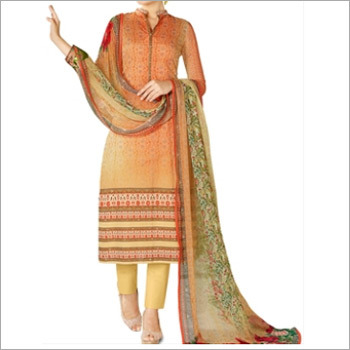 Orange Colored Cotton Lawn Salwar Suit
