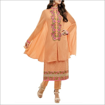 Orange Georgette Dress Material