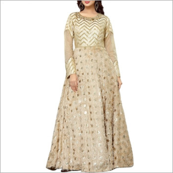 Designer Cream Floor Length Gown