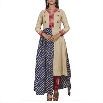 Designer Ikat Kurti With Pant