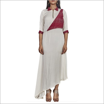 White Long Itak Kurti