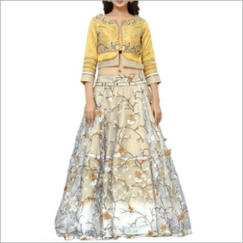 Designer Yellow And Beige Lehenga Choli