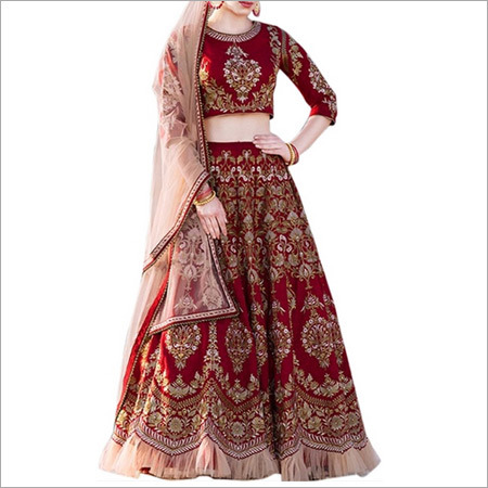 Maroon Color Heavy Embroidery Lehenga Choli