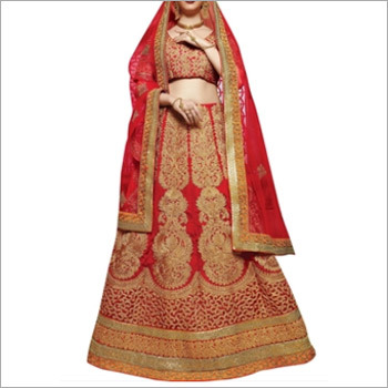 Red Colored Elegant Silk Lehenga