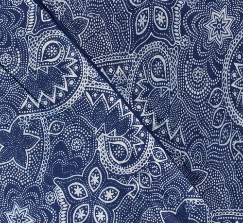 Handmade Indigo Blue Floral Soft Voile Fabrics By DVK HANDICRAFT PVT. LTD.