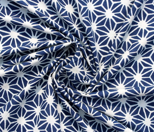 Handmade Cotton Dimond Print Indigo Fabrics