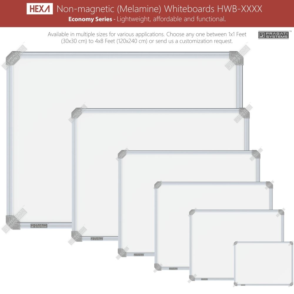 Hexa Economy Non-magnetic (Melamine) Whiteboards