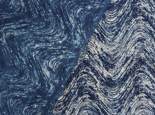 Hand Block Print Cotton Indigo Blue Dabu Voile Fabric