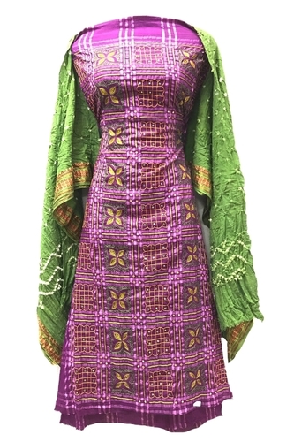 Cotton Bandhani Dress Suit  Material