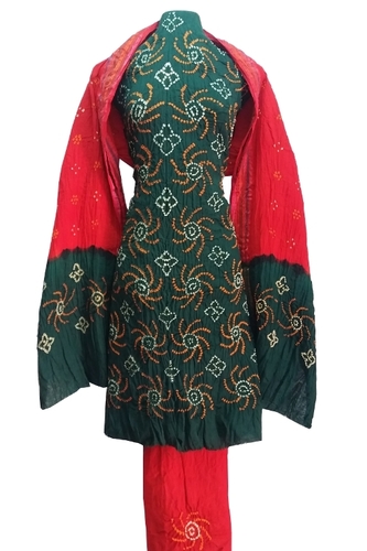 Ethnic Cotton Bandhani Dress Material