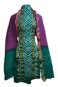 Unstitched Ethnic Bandhani Dress Material