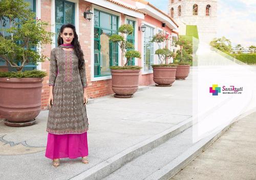 Cotton Glez Materials - Cotton Top, Cotton Bottom, Chiffon Dupatta | Soft Fabric, Stylish Printed Design, 10 Pieces