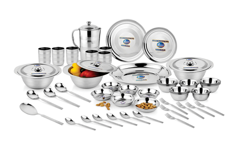 DINNER SET GOLD PLUS 51 PCS - Stainless Steel, Mirror Polish | Durable, Rust Resistant, Dishwasher Safe, Complete Set