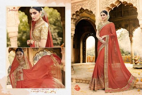 Red Designer Saree