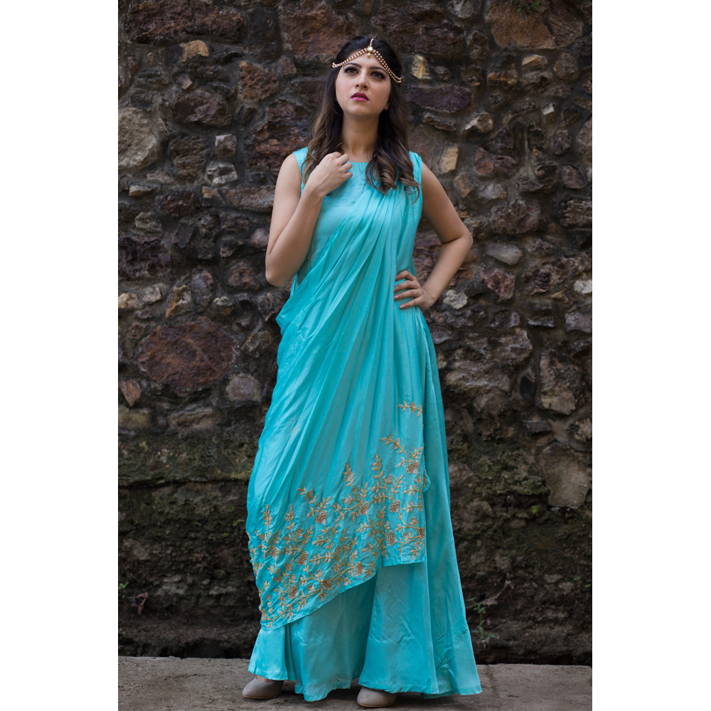 Drape Handwork Gown