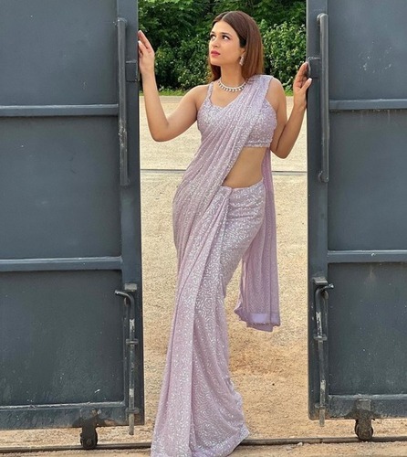 Half N Half Designer Party Wear Saree Half N Half Designer Party Wear Saree