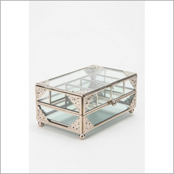 Tray Brass Glass Jewelry Box