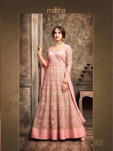 Exclusive Designer Pink Party Wear Gown