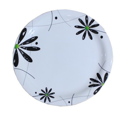 Florence Design Dinner Set - Melamine, 10 Inch, White | Floral, Durable, Lightweight, Microwave-Safe, Break Resistant