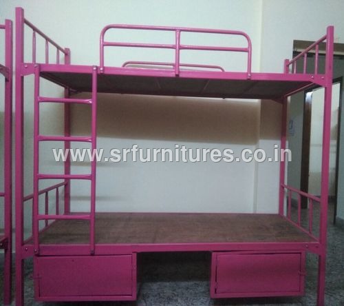 Pink Wood And Iron Cot Bunk Beds