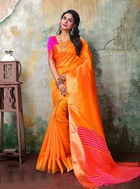 Plain Designer Ghicha Silk Saree