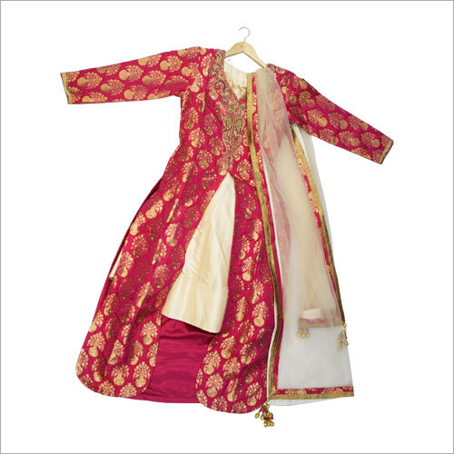 Ladies Silk Brocade Jacket With Lehenga