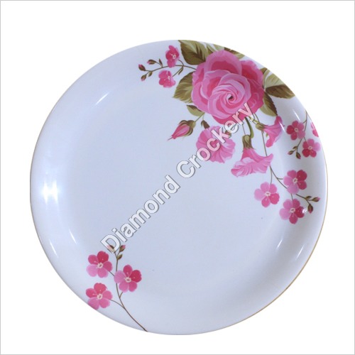 Diamond Creta 34 Pcs Dinner Set - Melamine, White, 34 Pieces | Elegant Floral Pattern, Microwave & Dishwasher Compatible