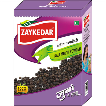 Kali Mirch Powder - Black Pepper Purple Color | Aromatic Intense Taste Cardboard Box Packaging 12 Months Shelf Life