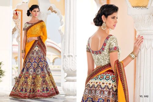 Multi Color Flower Digital Print Party Wear Lehenga