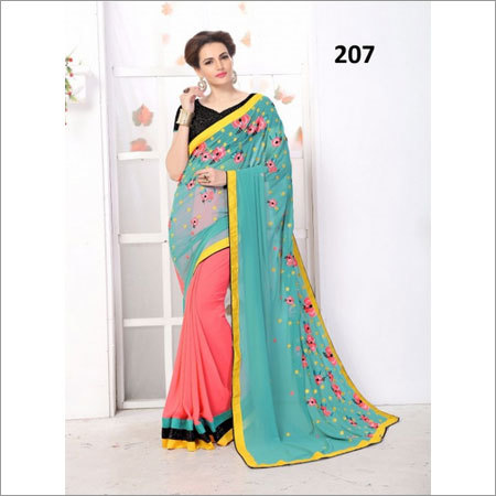 Designer Embroidery Georgette Saree