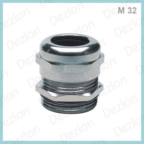 Silver Brass M 32 Cable Gland