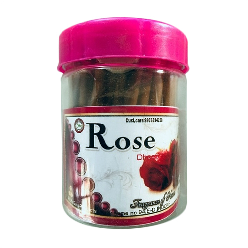 Rose Dry Dhoop - Bamboo Less, 101.6mm Length, Brown Color | Distinctive Rose Fragrance, Non-Stick and Insect Resistant, Ideal for Spiritual Use