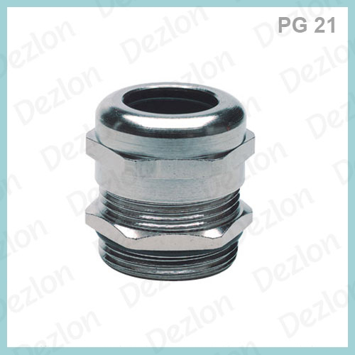 Silver Brass Pg 21 Cable Gland