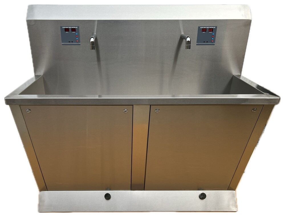 Automatic Surgical Scrub Station - Stainless Steel SS 304 Design, Sensor Operated with Foot Control | Enhanced Hygiene Features, Touchless Operation, Ideal for Hospitals