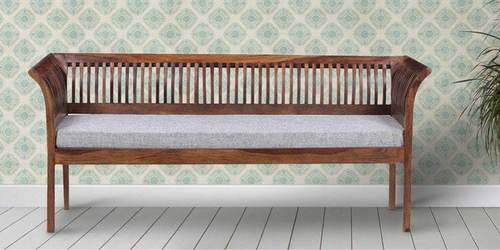 Handcrafted Three Seater Sofa in Walnut Finish by