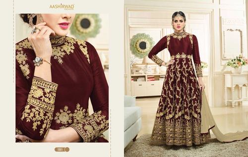 Dark Brawn Party Wear Salwar Suit