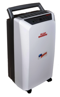 Refrigerant Dehumidifier Sdh-20 - Spl Grade Plastic, 304.8x228.6x558.8 Mm, Siemens Grey & Black | 20l Capacity, Digital Control Panel, Auto Switch Off, Humidity Sensor, Coverage Area: 250 Sq Ft