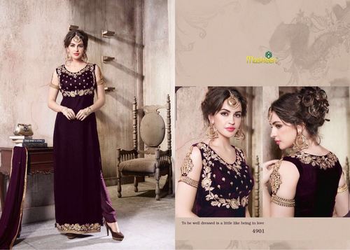 Pure Velvet Designer Party Wear Gown
