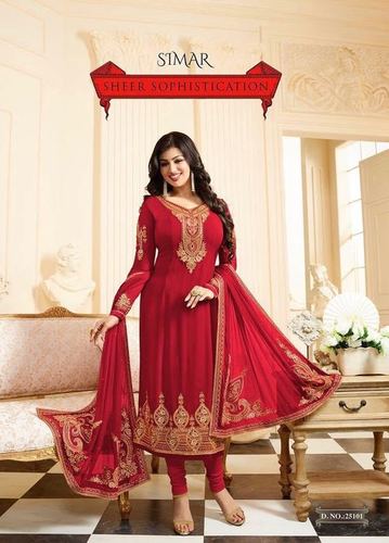 Red Georgette Designer Salwar Kameez
