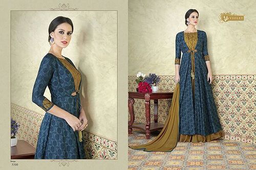Tussar Silk Party Wear Gown